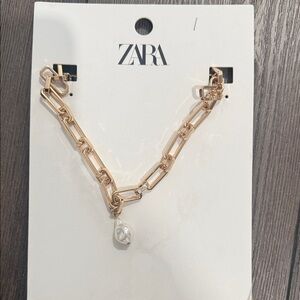 Zara Gold Necklace with Pearl Charm